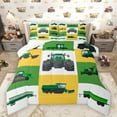 thumbnail image 1 of Homewish Modern Farmhouse Truck Bedding Comforter Set,Green Bulldozer Twin Comforter Sets,Patchwork Geometric Checkered Bedding Set For Boys Kids,Luxury Bedroom Decor Reversible,2-Piece, 1 of 8
