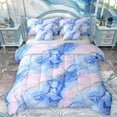 thumbnail image 1 of Homewish Modern Fashion Marble Twin Bedding Sets 7-Piece, Blue Pink Marbling Abstract Bedding Comforter Set, Teens Adult Men Female Reversible Sheet Sets, Breathable Home Decor, 1 of 8