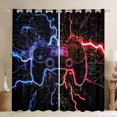 thumbnail image 1 of Homewish Modern Game Console Blackout Curtains Set of 2 (52x84 Each) for Boys, Blue Red Lightning Window Curtains, Video Gaming Lover Curtains and Drapes, Curtains and Drapes Bedroom Decor, 1 of 6