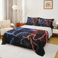 thumbnail image 1 of Homewish Modern Game Console Queen Sheet Sets for Boys, Blue Red Lightning Flat Sheet, Video Gaming Lover Queen Fitted Sheet, Microfiber Bedroom Decor, 4-Piece, 1 of 7