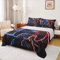 thumbnail image 1 of Homewish Modern Game Console Twin Sheet Sets for Boys, Blue Red Lightning Twin Fitted Sheet, Video Gaming Lover Flat Sheet, Microfiber Bedroom Decor, 3-Piece, 1 of 7