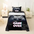 thumbnail image 1 of Homewish Modern Gaming Controller Twin Sheets,Game Over Print Bedding,Black,3-Piece,1 Fitted Sheet and 1 Pillowcase, 1 of 6