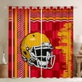 thumbnail image 1 of Homewish Modern Geometric Grid Black Out Curtains,Rugby Football Sport Lover Curtains Pack of 2 (42x63 Each),Orange Red Bedroom Curtains For Teens,Ultra Soft Home Decor, 1 of 6