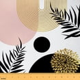 thumbnail image 1 of Homewish Modern Geometric Lines Fabric by the Yard 1 Yard,Retro Dahlia Leaves Home Decor Fabric by the Yard,Pink Gold White Sewing Fabric For Men Women,Ultra Soft Home Decor, 1 of 6