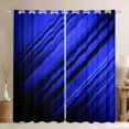 thumbnail image 1 of Homewish Modern Geometric Stripe Curtains Pack of 2 (42x84 Each).Abstract Waves Lines Curtains Blackout,Deepblue Black Bedroom Curtains For Boys Kids,Microfiber Bedroom Decor, 1 of 6