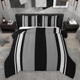 thumbnail image 1 of Homewish Modern Geometric Stripe Full Size Comforter Sets.Abstract Waves Lines Bedding Comforter Set,Gray Black Bedding Sets For Boys Kids,Microfiber Bedroom Decor Reversible,3-Piece, 1 of 8