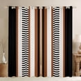 thumbnail image 1 of Homewish Modern Geometric Striped Curtains Pack of 2 (42x84 Each),Retro Minimalist Lines Curtains Blackout,Brown Beige Black Bedroom Curtains For Boys Kids,Ultra Soft Home Decor, 1 of 6