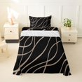 thumbnail image 1 of Homewish Modern Geometric Stripes Twin Sheets,Contemporary Art Bedding,Brown,3-Piece,1 Fitted Sheet and 1 Pillowcase, 1 of 6
