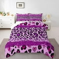 thumbnail image 1 of Homewish Modern Glitter Fashion Bedding Comforter Set for Kids, Mystic Purple Leopard Print Twin Comforter Sets, Cheetah Animal Reversible Bedding Set, Ultra Soft Bedroom Decor, 2-Piece, 1 of 8
