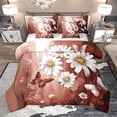 thumbnail image 1 of Homewish Modern Oil Painting 7-Piece Bedding Comforter Set,Kawaii Daisy Butterflies King Bedding Sets,Deep Red White Bed Sheets For Girl Teens,Breathable Home Decor Reversible, 1 of 8