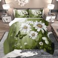 thumbnail image 1 of Homewish Modern Oil Painting Queen Comforter Set,Kawaii Daisy Butterflies Bedding Sets,Green White Bedding Comforter Set For Girl Teens,Breathable Home Decor Reversible,3 Pieces, 1 of 8