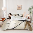 thumbnail image 1 of Homewish Modern Spiral Bedding,Geometric Abstract Duvet Cover Full,Cream,Light Gray Reversible,3 Pieces,1 Duvet Cover and 2 Pillowcases, 1 of 6