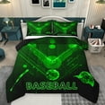 thumbnail image 1 of Homewish Modern Stereoscopic Geometric Queen Comforter Set,Baseball Sport Theme Bedding Sets,Green Black Bedding Comforter Set For Kids Boy,Microfiber Bedroom Decor Reversible,3pcs, 1 of 8