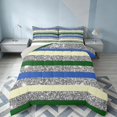 thumbnail image 1 of Homewish Modern Stripes Queen Comforter Set, Green Blue Gray Comforter Sets Queen, Gray Reversible, 3-Piece 1 Comforter and 2 Pillowcases, 1 of 6