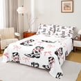 thumbnail image 1 of Homewish Modern Western Cowgirl Twin Sheet Sets,Cartoon Bowtie Ribbon Twin Fitted Sheet,Pink White Black 03 For Girls Teens,Microfiber Bedroom Decor,3pcs, 1 of 7