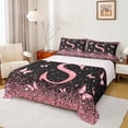 thumbnail image 1 of Homewish Monogrammed S Female Bed Sheets, Cartoon Pink Kawaii Butterfly King Sheets, Glitter Stars Diamond Sheet Set, Super Cozy Room Decor, 4-Piece, 1 of 7