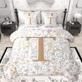 thumbnail image 1 of Homewish Monogrammed T Theme 7-Piece Bedding Comforter Set,Rustic Flower Floral King Bedding Sets,Cartoon Daisy Bed Sheets For Girl Teens,Ultra Soft Bedroom Decor Reversible, 1 of 8