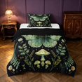 thumbnail image 1 of Homewish Moon Phase Butterfly Twin Comforter Sets, Botanical Daisy Mushroom Bedding Set, Green Black, Black Reversible 2 Piece, 1 Comforter and 1 Pillowcase, 1 of 6