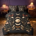 thumbnail image 1 of Homewish Moon Phase Printed Twin Bedding, Butterfly Blossom Bedding Comforter Set, Black Reversible 7-Piece, 1 of 7