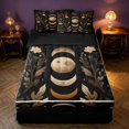 thumbnail image 1 of Homewish Moon Phase Printed Zipper Full Size Comforter Sets with Fitted Sheet and 2 Pillowcases, Butterfly Blossom Zipper Bedding Set, Black Reversible, 1 of 7