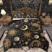 Homewish Moon Sun Bedding Comforter Set 2pcs for Teens Adults Female Men,Bohemian Theme Twin Comforter Sets Microfiber,Starry Sky Breathable Bedding Set,Ultra Soft Home Decor,Reversible