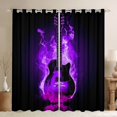 thumbnail image 1 of Homewish Music Guitar Black Out Curtains,Musical Instrument Curtains Pack of 2 (42x63 Each),Black Purple Bedroom Curtains For Girl Boy,Super Cozy Room Decor, 1 of 6
