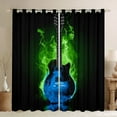 thumbnail image 1 of Homewish Music Instrument Pattern Blackout Curtains Set of 2 (52x84 Each),Electric Guitar Window Curtains,Green Blue Black Curtains and Drapes For Teens,Luxury Bedroom Decor, 1 of 6