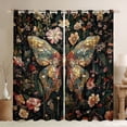 thumbnail image 1 of Homewish Mystic Butterfly Animal Black Out Curtains, Hippie Flower Floral Curtains Pack of 2 (42x63 Each), Bohemian Mandala Style Bedroom Curtains, Curtains and Drapes Home Decor, 1 of 7