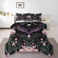 thumbnail image 1 of Homewish Mystic Gothic Bat Queen Comforter Set, Rustic Flower Botancial Bedding Sets, Glitter Stars Galaxy Reversible Bedding Comforter Set, Breathable Home Decor, 3pcs, 1 of 8