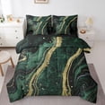 thumbnail image 1 of Homewish Mystic Green Marbling Bedding Comforter Set 7pcs for Women, Art Abstract Marble Queen Bedding Sets, Watercolor Reversible Queen Sheet Sets, Super Cozy Room Decor, 1 of 7