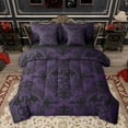 thumbnail image 1 of Homewish Mystic Purple Damask Twin Bedding Sets 7-Piece, Bohemian Dragon Animal Bedding Comforter Set, Tribal Mandala Western Reversible Sheet Sets, Breathable Home Decor, 1 of 8