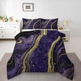 thumbnail image 1 of Homewish Mystic Purple Marbling Full Size Comforter Sets for Women, Art Abstract Marble Bedding Comforter Set, Watercolor Reversible Bedding Sets, Luxury Bedroom Decor, 3pcs, 1 of 8