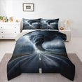 thumbnail image 1 of Homewish Natural Disaster Tornado Bedding Comforter Set 2pcs for Boys Girls,Abstract Lightning Twin Comforter Sets Microfiber,Black Grey Breathable Bedding Set,Luxury Bedroom Decor,Reversible, 1 of 8