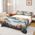 thumbnail image 1 of Homewish Natural Landscape Bed Sheets,Rustic Mountain Pien King Sheets,Orange Teal White Sheet Set For Girls Boys,Breathable Home Decor,4 Pieces, 1 of 7
