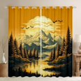 thumbnail image 1 of Homewish Natural Landscape Blackout Curtains Set of 2 (52x84 Each),Mountain Pine Scenery Window Curtains,Beige Brown Curtains and Drapes For Girls Boys,Breathable Home Decor, 1 of 6