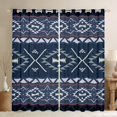 thumbnail image 1 of Homewish Navy Abstract Aztec Black Out Curtains, Retro Hippie Triangle Curtains Pack of 2 (42x63 Each), Southwestern Theme Bedroom Curtains, Living Room Curtains Decor, 1 of 6