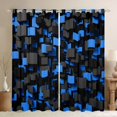thumbnail image 1 of Homewish Navy Futuristic Cubes Blackout Curtains Set of 2 (52x84 Each),Contemporary Artwork Curtain, 1 of 6