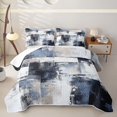 thumbnail image 1 of Homewish Navy Gradient Plaid Bed Spread Queen,Contemporary Art Queen Coverlet Set,3 Pieces, 1 of 7