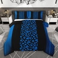 thumbnail image 1 of Homewish Navy Leopard Print Bedding Comforter Set for Female, Chic Stripe Abstract Twin Comforter Sets, Modern Fashion Art Reversible Bedding Set, Lightweight Room Decor, 2pcs, 1 of 8