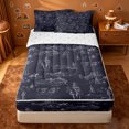 thumbnail image 1 of Homewish Navy Western Line Zipper Twin Comforter Sets with Fitted Sheet and 2 Pillowcases,Cow Cactus Desert Zipper Bedding Set For Boys,Reversible,4pcs, 1 of 7
