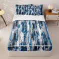 thumbnail image 1 of Homewish Navy Zipper Queen Comforter Set with Fitted Sheet and 2 Pillowcases,Classic Abstract Geometric Zipper Bedding Set,Reversible,4pcs, 1 of 8