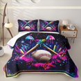 thumbnail image 1 of Homewish Neon Frame Baseball Quilt King, Cute Sport King Coverlet Set for Girls and Boys, 3pcs, 1 Comforter and 2 Pillowcases, 1 of 7