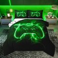 thumbnail image 1 of Homewish Neon Gamepad Gaming Bedding Comforter Set, Bling Green Lightning Twin Comforter Sets, Cartoon Video Game Controller Reversible Bedding Set, Microfiber Bedroom Decor, 2pcs, 1 of 8