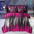thumbnail image 1 of Homewish Neon Stripe 7-Piece Twin Bedding Sets,Modern Geometric Print Bedding Comforter Set,Pink White Black Sheet Sets For Girls Boys,Ultra Soft Home Decor Reversible, 1 of 8