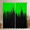 thumbnail image 1 of Homewish Neon Stripe Black Out Curtains,Modern Geometric Print Curtains Pack of 2 (42x63 Each),Green Black Bedroom Curtains For Girls Boys,Ultra Soft Home Decor, 1 of 6
