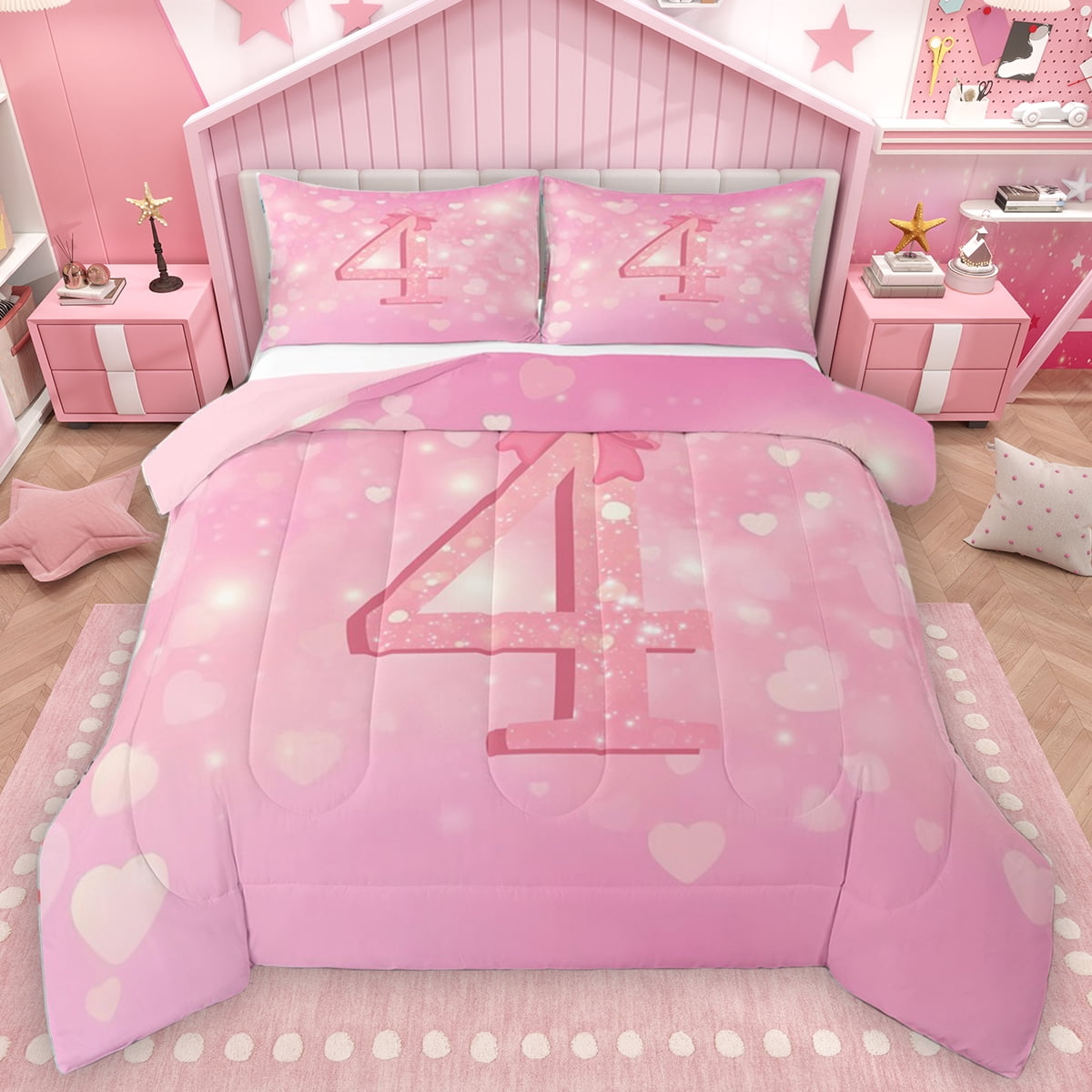 Numbers Bedding Homewish Number 4 Full Size Comforter Sets,Personalized Birthday ...