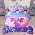 thumbnail image 1 of Homewish Ocean Animal Axolotl 7-Piece Twin Bedding Sets,Cartoon Rainbow Balloon Bedding Comforter Set,Pink Purple Sheet Sets For Girls Boys,Luxury Bedroom Decor Reversible, 1 of 8