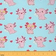 thumbnail image 1 of Homewish Ocean Animal Axolotl Fabric by the Yard 1 Yard,Pink Salamander Home Decor Fabric by the Yard,Red Heart Print Sewing Fabric For Girls Boys,Luxury Bedroom Decor, 1 of 6