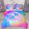 thumbnail image 1 of Homewish Ocean Mermaid 7-Piece Queen Bedding Set - Princess Gradient Flowers, 1 of 8