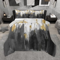 Homewish Oil Apinting Aesthetic Bedding Comforter Set,Modern Graffiti Twin Comforter Sets,Black Gray White Bedding Set For Girls Kids,Super Cozy Room Decor Reversible,2-Piece